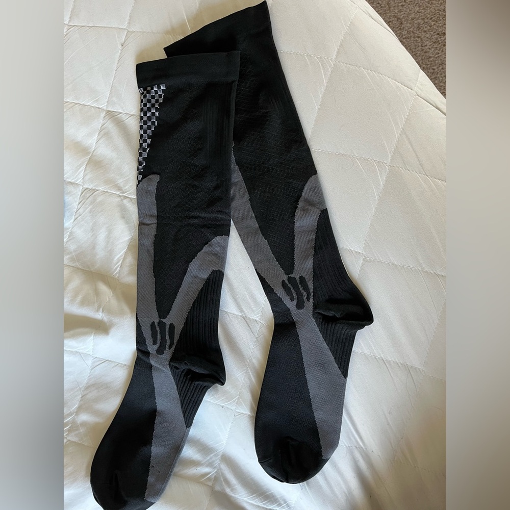 Black and Gray Men's Compression Socks